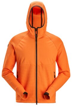 8405 Chaqueta intermedia FlexiWork naranja con capucha y cremallera completa