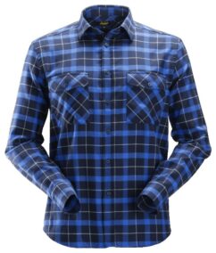 8516 Camisa de manga larga de franela de cuadros AllroundWork azul marino/ azul