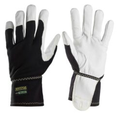 9360 Guante izquierdo ergonómico y flexible 100% piel de cabra ProtecWork blanco-negro