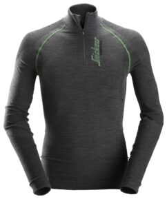 9441 Camiseta interior de lana sin costuras con 1/2 cremallera FlexiWork