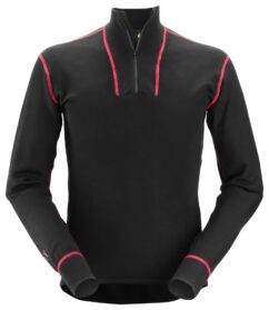 9462 Camiseta de manga larga de lana con media cremallera ProtecWork negro