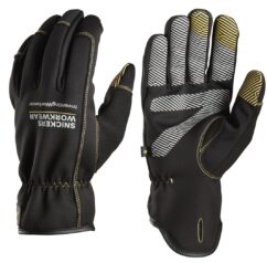 9562 Par de guantes de trabajo resistentes al agua y flexibles Weather Flex Dry negro