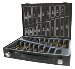 Maletín-almacén brocas helicoidales DIN 338 tipo N HSS rectificadas 170 piezas